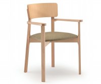 Arianna Wooden Armchair - Upholstered Seat